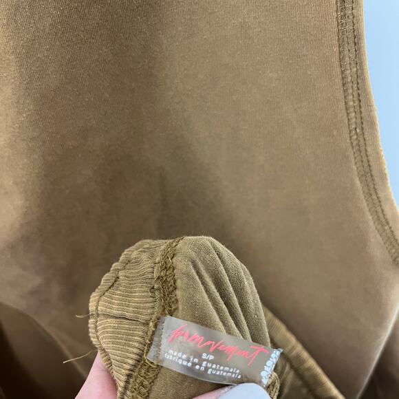 Free People Women's Lounge Set Size S Hot Shot Open Back Shorts Tank Tan - Picture 10 of 12